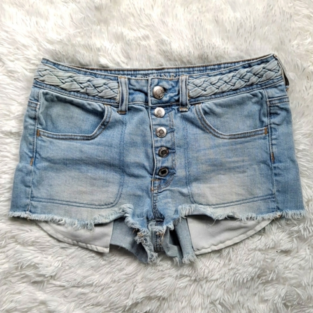 American Eagle Hi-Rise Braided Belt Jean Shortie